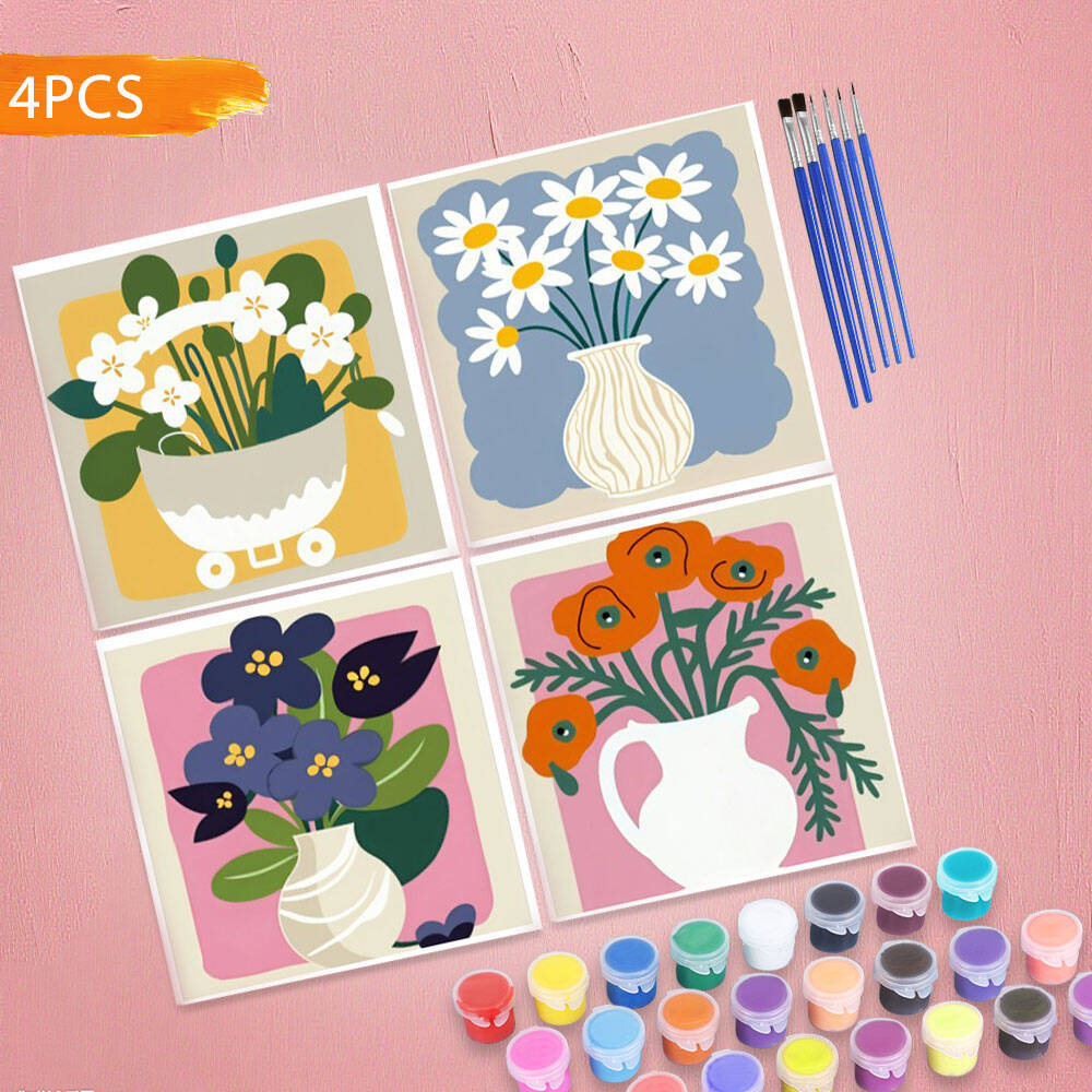 Florist Supply Vases - 数字による絵画キット地中海村のシーンキャンバスアートハンドペイント風景 DIY デジタル油絵描画家の装飾