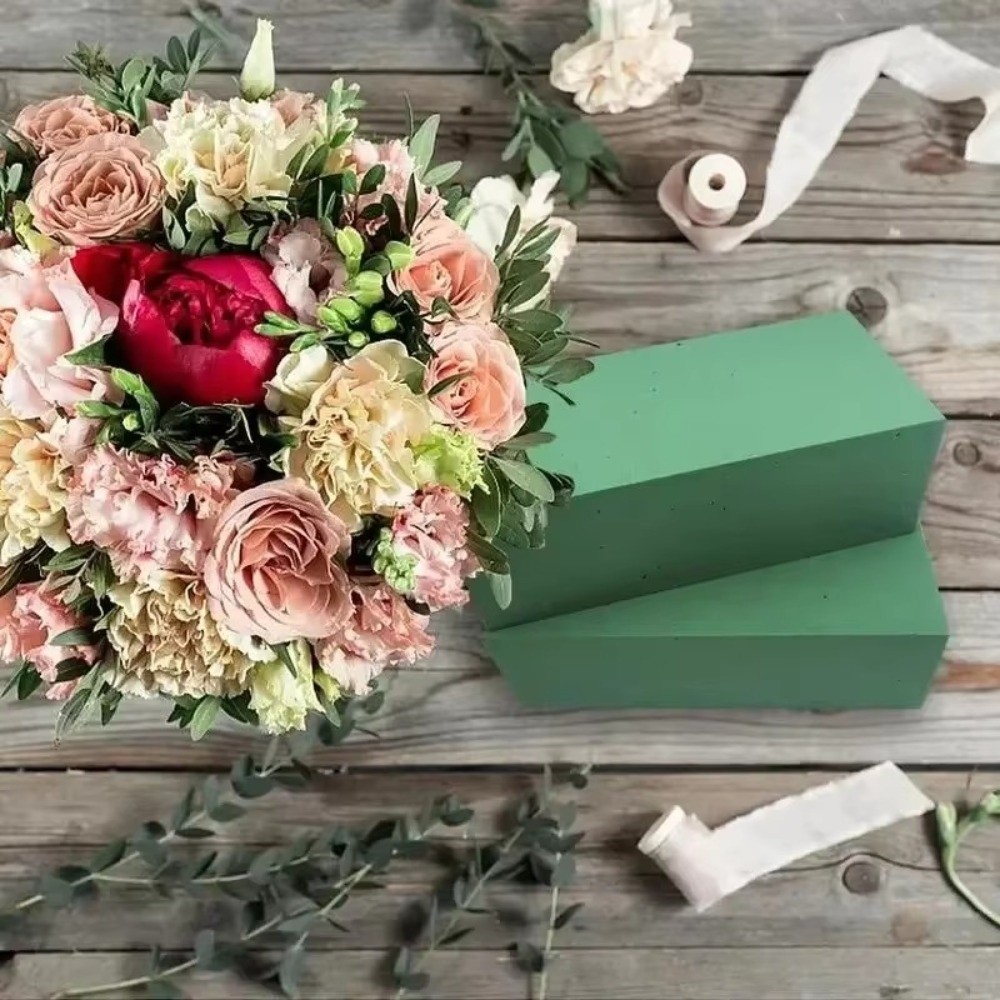 Bouquet Holder Foam - 緑のフラワーアレンジメント用フォーム 長方形形状 乾湿両用 DIYフラワーホルダー 吸水乾湿両用ブリック