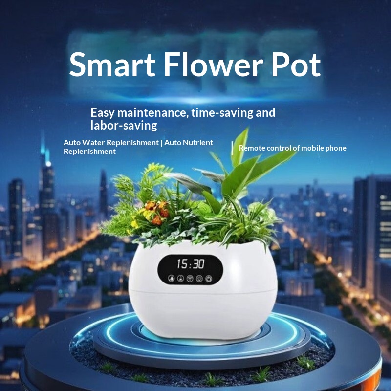 Flower Supply - AIインテリジェント植木鉢 自動給水 栄養補給 スマホ遠隔操作 デスクトップ装飾 クリエイティブギフト