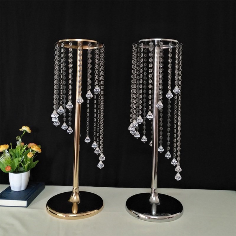 Florist Supply Vases - 絶妙な花瓶ツイストシェイプスタンドゴールドシルバーウェディングテーブルセンターピースクリスタルロードリードイベントパーティーデコレーション