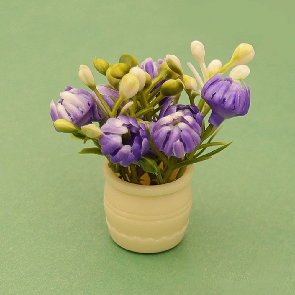 Florist Supply Vases - 1:12 ドールハウスミニチュアシミュレーション花瓶マルチスタイルミニグリーンルオ植物プラスチック完成品花瓶鉢植え植物