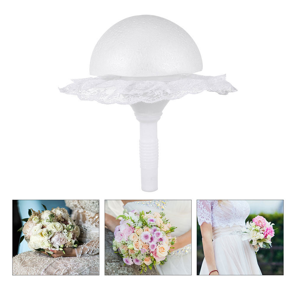 Bouquet Holder Foam - DIYブライダルブーケ作成用ハーフボールフォームブーケホルダー1セット、ウェディングパーティー、誕生日、婚約、シャワー、フラワーアレンジメント用