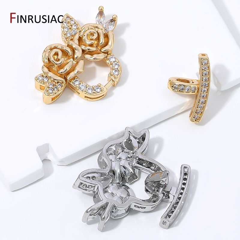 14K金メッキ真鍮ジルコンフラワーパールクラスプ、多列留め具 - Flower Supply のレビューと価格