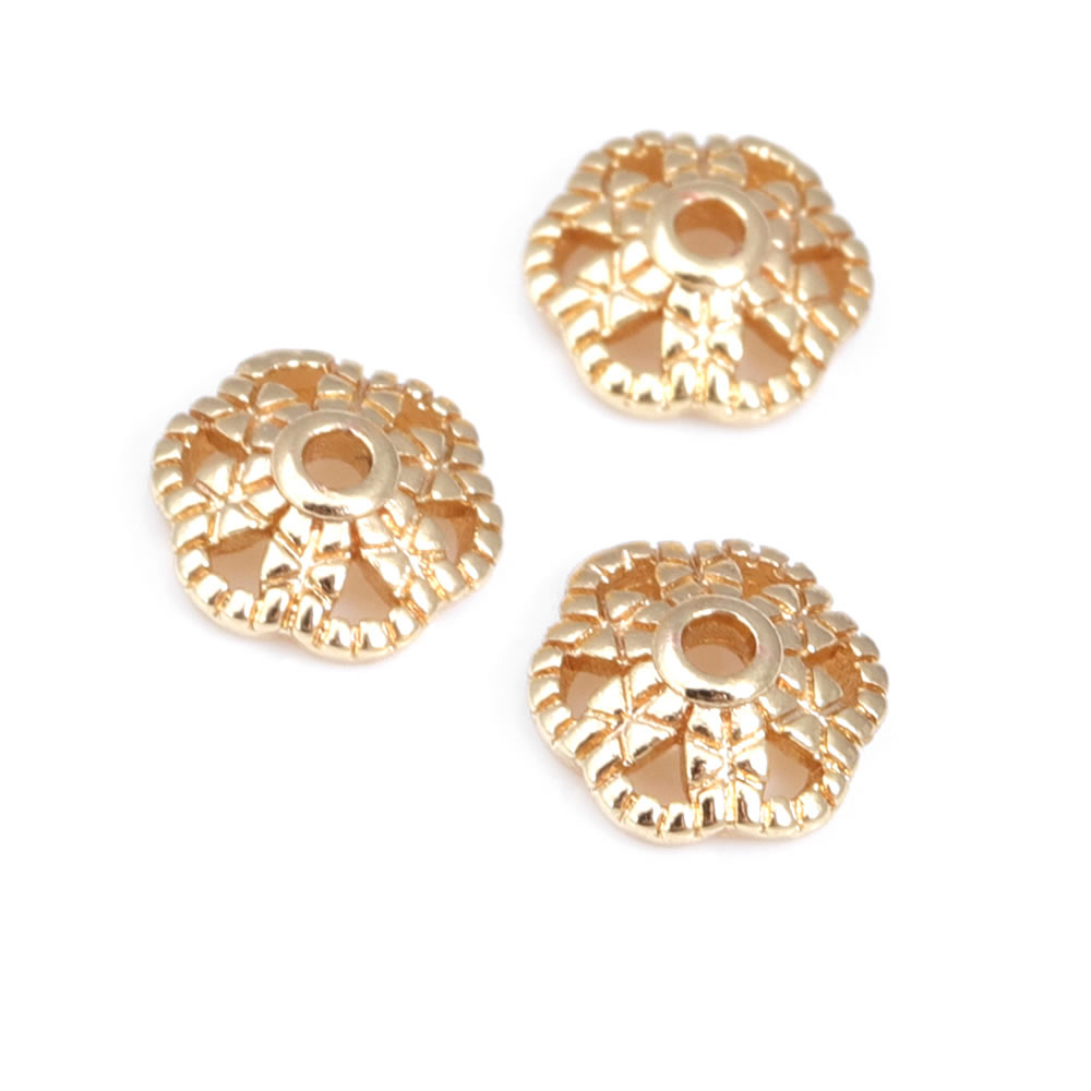 18 18k ゴールドカラー真鍮フラワービーズキャップテッサ - Flower Supply のレビューと価格