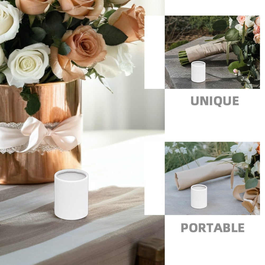5 個のラウンドフラワーボックスミニ段ボールバケツ紙花束ホル - Bouquet Holder Foam のレビューと価格
