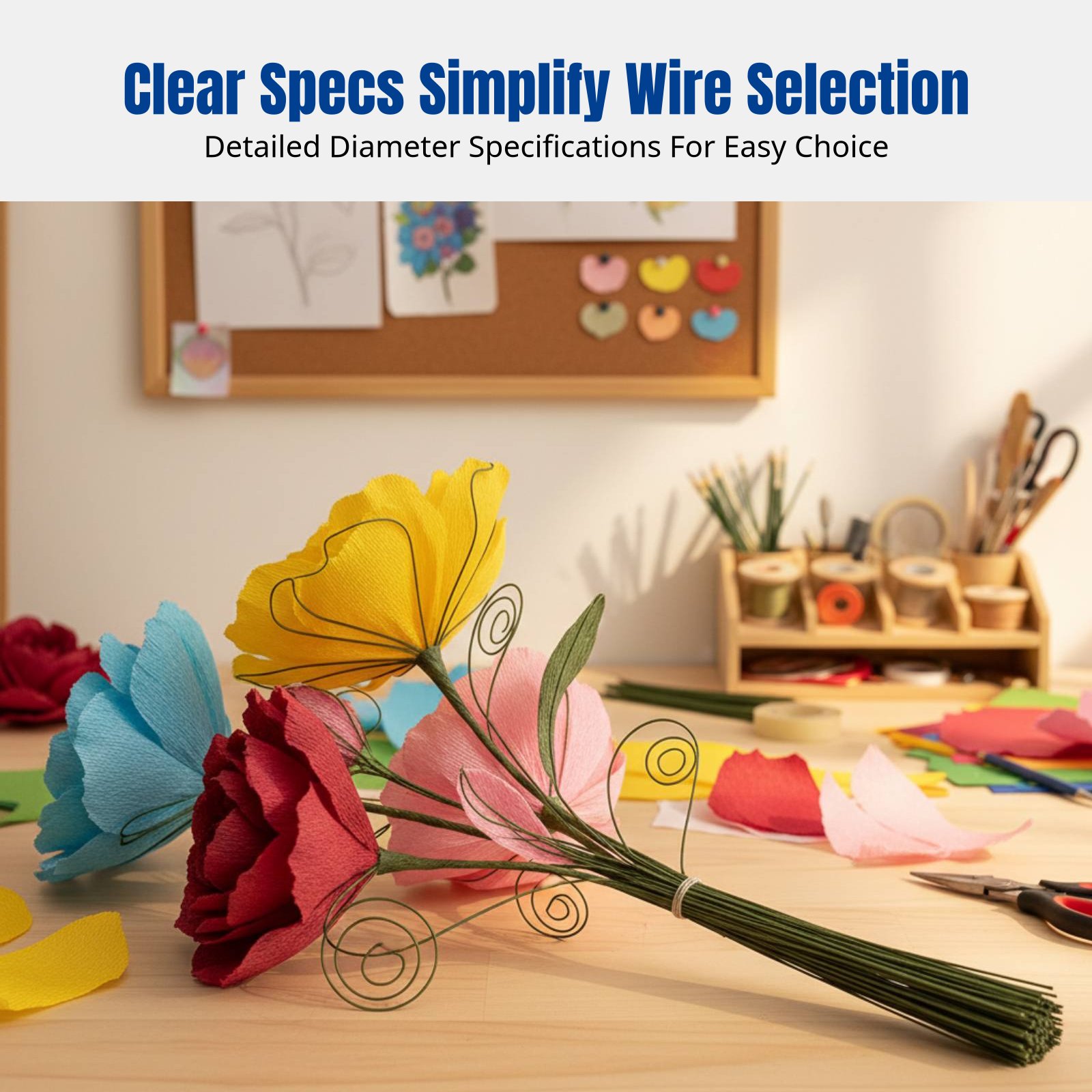 DIY手作り花茎用ワイヤー、細い鉄線、紙巻き、グリーンテープ - Flower Supply のレビューと価格