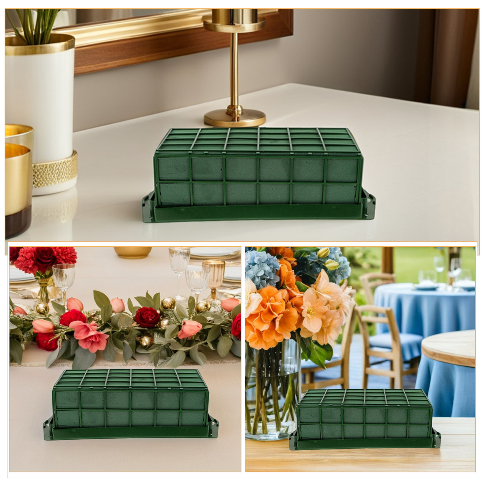 6個入り花用ケージ フラワーアレンジメント用 長方形フォーム - Bouquet Holder Foam のレビューと価格