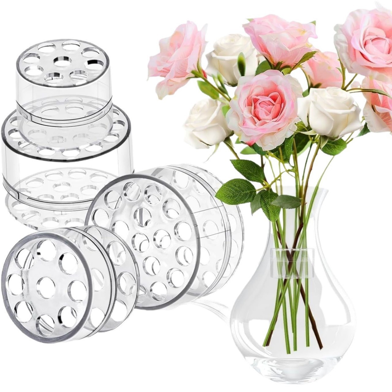 スパイラル型の生花用茎ホルダー、花瓶用スパイラル茎ホルダー、 - Florist Supply Vases のレビューと価格