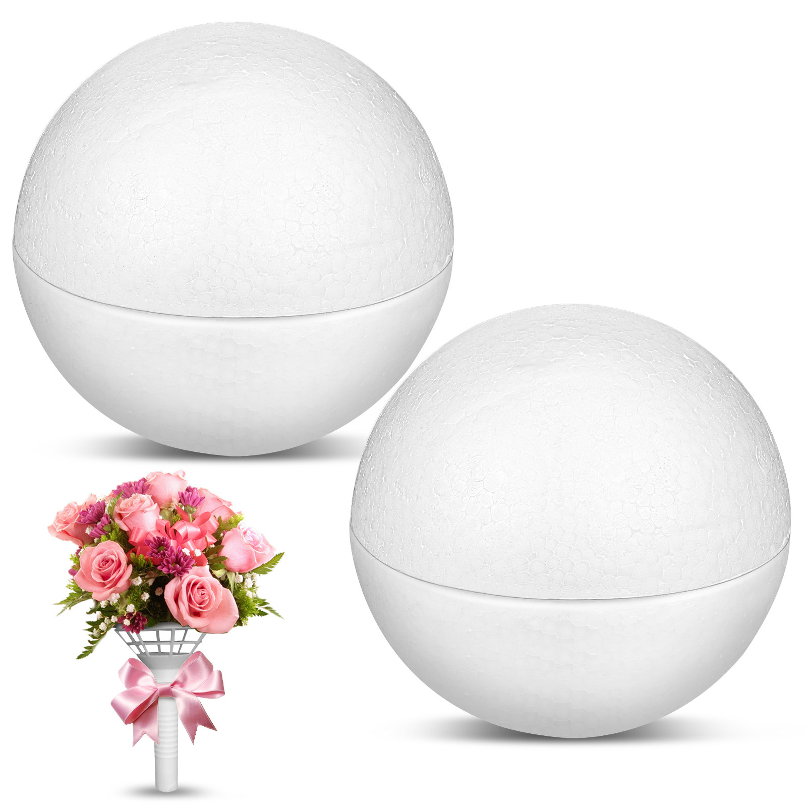 4個入り 白いフォーム製半円体 DIYペイント ウェディング - Bouquet Holder Foam のレビューと価格