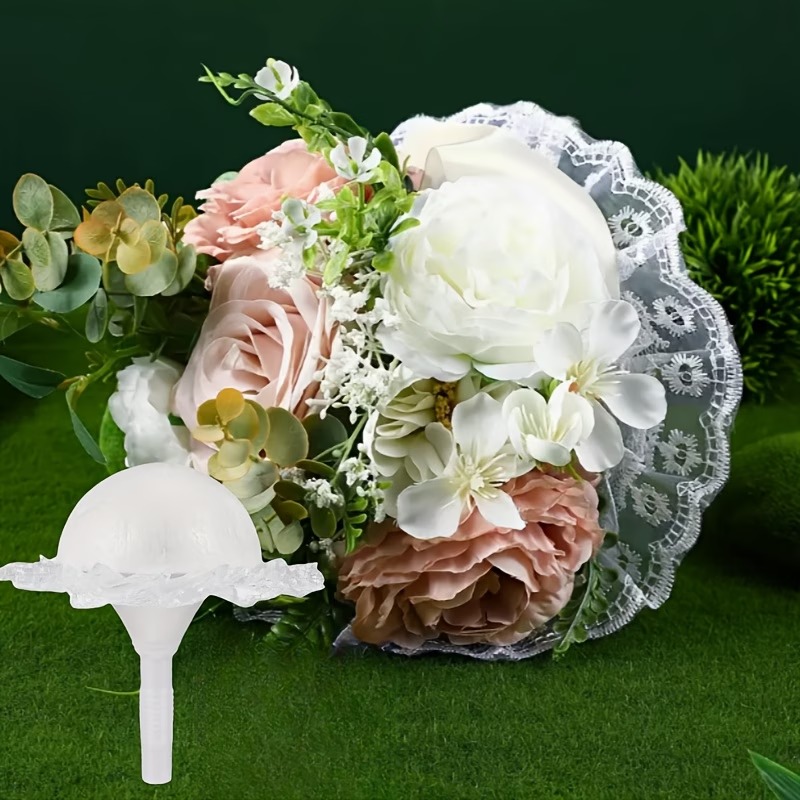 造花ホルダー、DIY ホワイトレースフォームブーケホルダー、 - Bouquet Holder Foam のレビューと価格