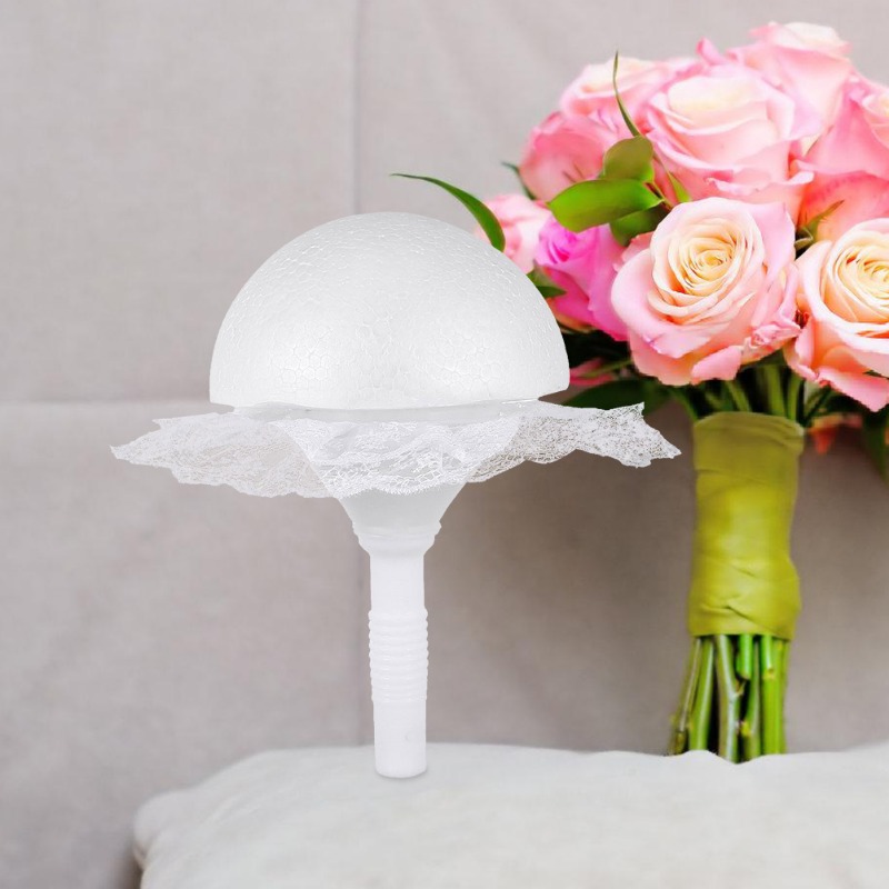 造花ホルダー、DIY ホワイトレースフォームブーケホルダー、 - Bouquet Holder Foam のレビューと価格