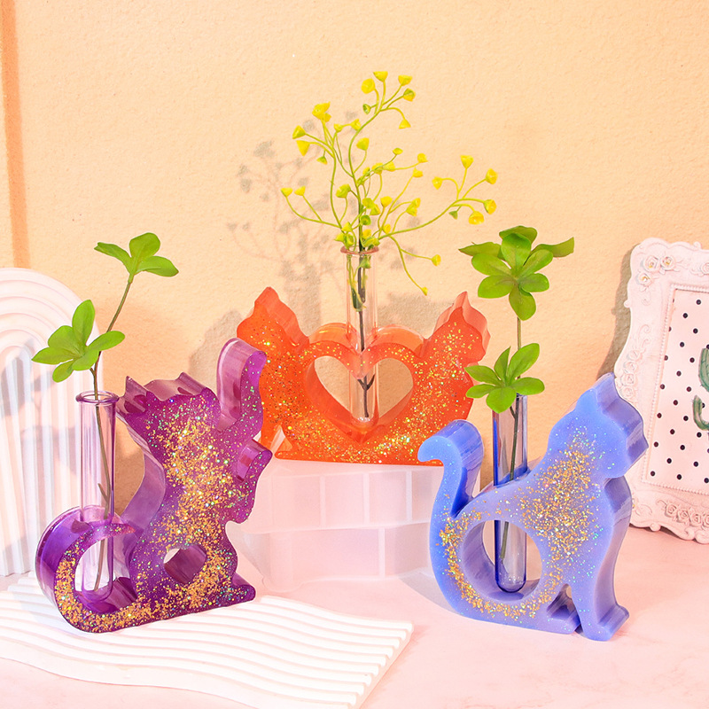 水耕植物用の猫型シリコーンエポキシ樹脂金型、植物ステーション - Florist Supply Vases のレビューと価格