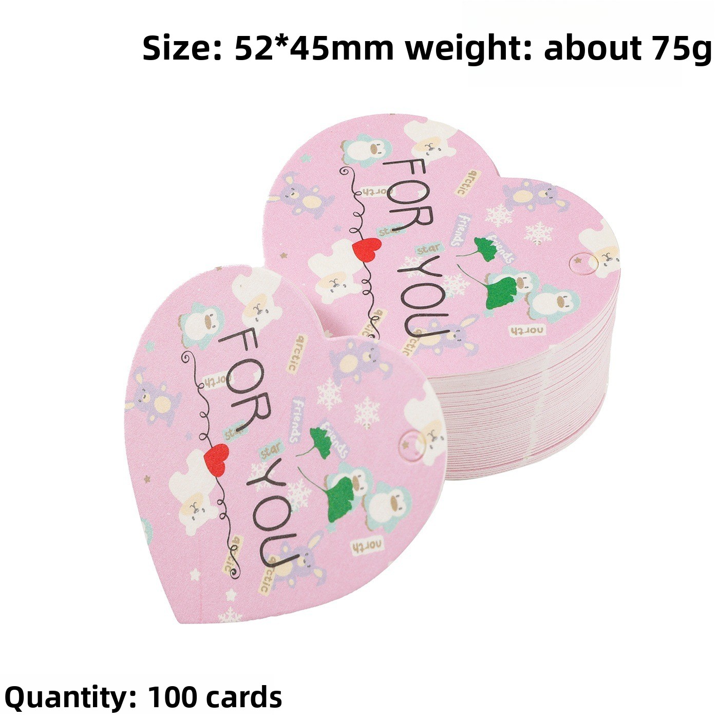 100枚入り サンキューギフトタグカード ハート型 ラブバッ - Flower Supply のレビューと価格
