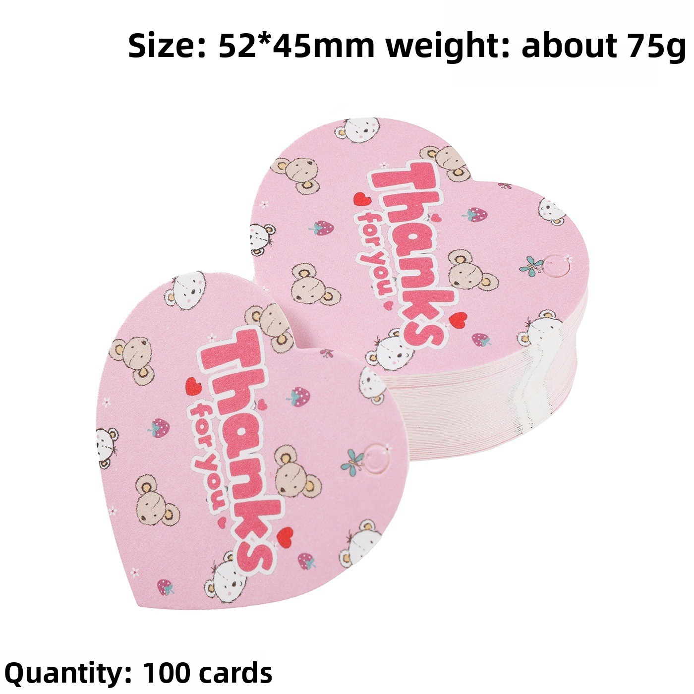 100枚入り サンキューギフトタグカード ハート型 ラブバッ - Flower Supply のレビューと価格