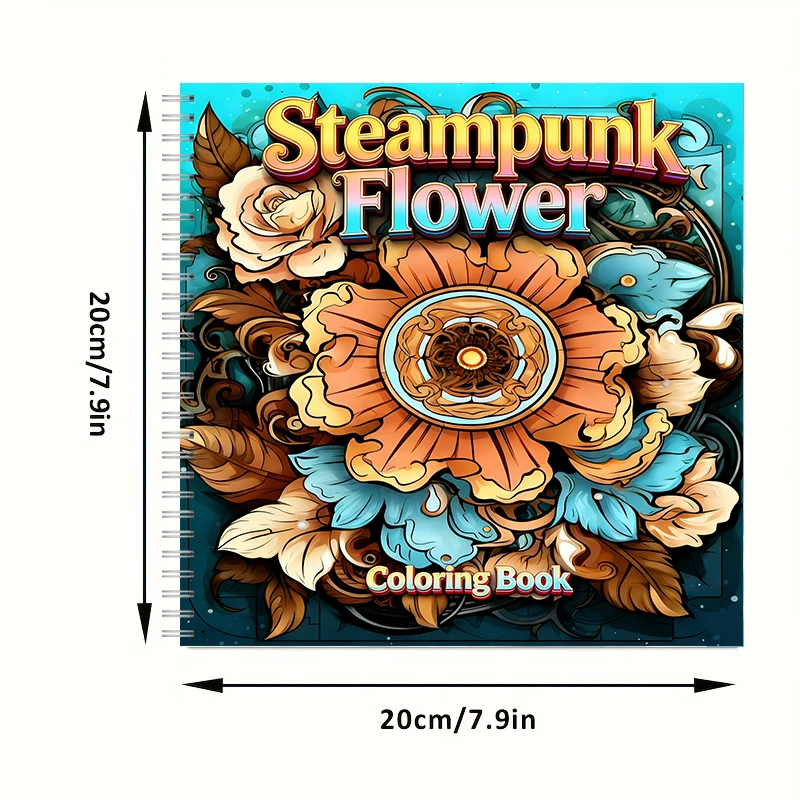 塗り絵ブック スチームパンクフラワー 大人向け塗り絵ブック、 - Flower Supply のレビューと価格