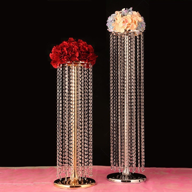 絶妙な花瓶ツイストシェイプスタンドゴールドシルバーウェディン - Florist Supply Vases のレビューと価格