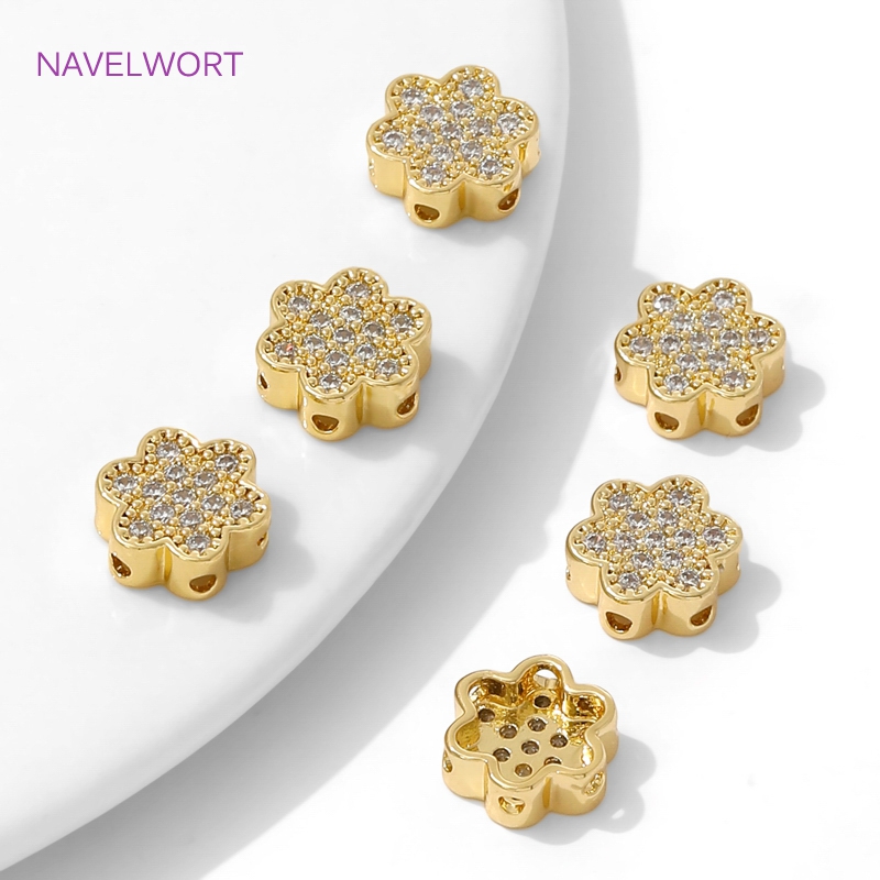18K ゴールドメッキフラワーシェイプビーズセパレーターブレ - Flower Supply のレビューと価格