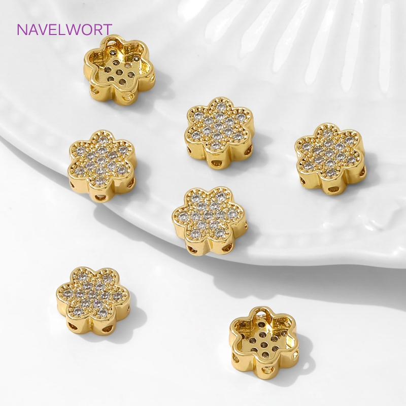 18K ゴールドメッキフラワーシェイプビーズセパレーターブレ - Flower Supply のレビューと価格