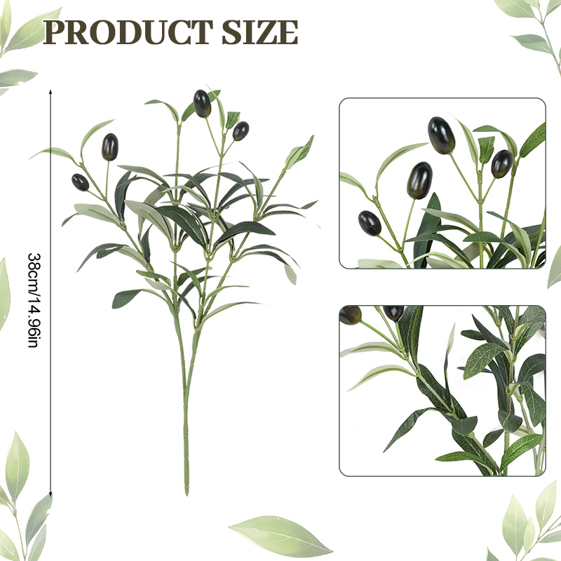 1/3/5 個人工植物偽フルーツオリーブの葉木の枝家庭菜園花 - Florist Supply Vases のレビューと価格