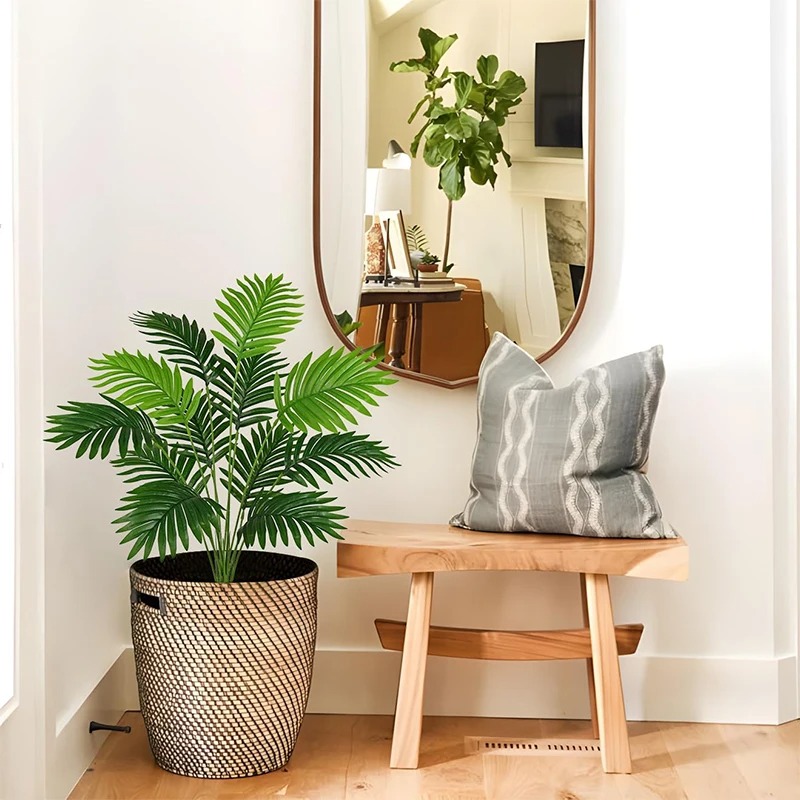 人工ヤシの葉グリーンバインガーランドDIY造花植物、庭、結婚 - Florist Supply Vases のレビューと価格