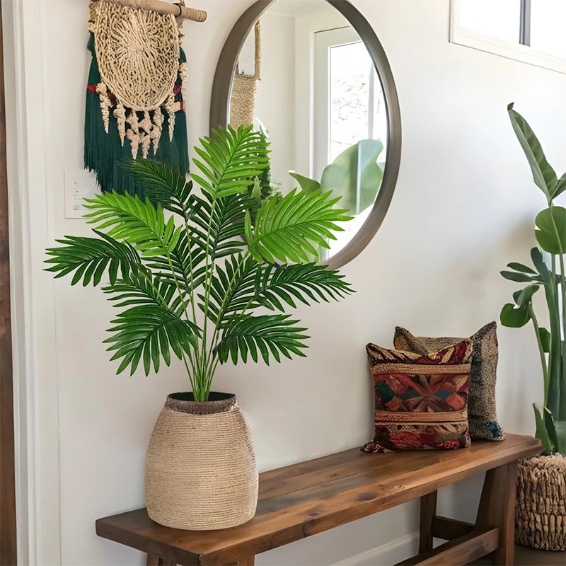 人工ヤシの葉グリーンバインガーランドDIY造花植物、庭、結婚 - Florist Supply Vases のレビューと価格