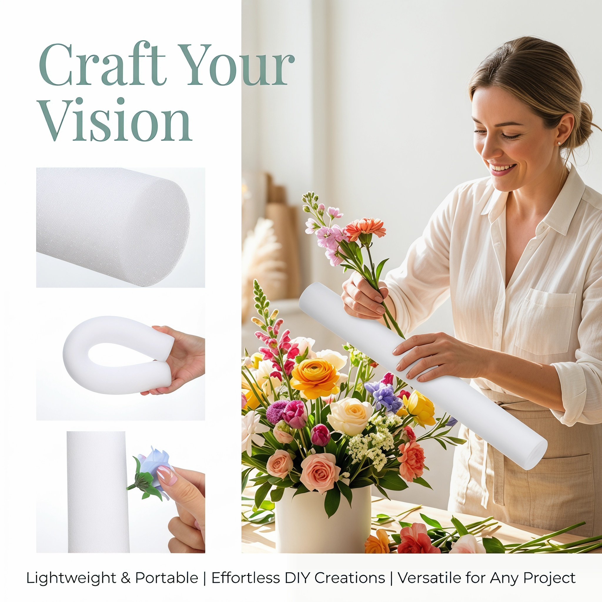 5 個のフラワーアレンジメントフォームロッド軽量 40 セン - Easy Florist Supply のレビューと価格
